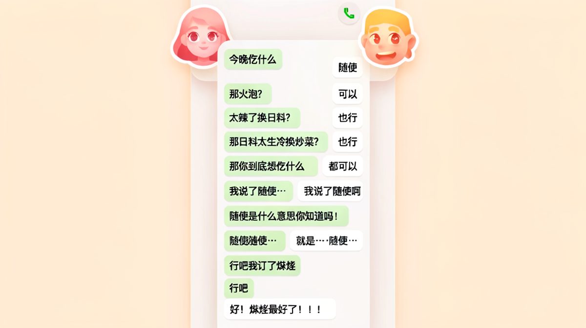 随便是情侣间最危险的字眼