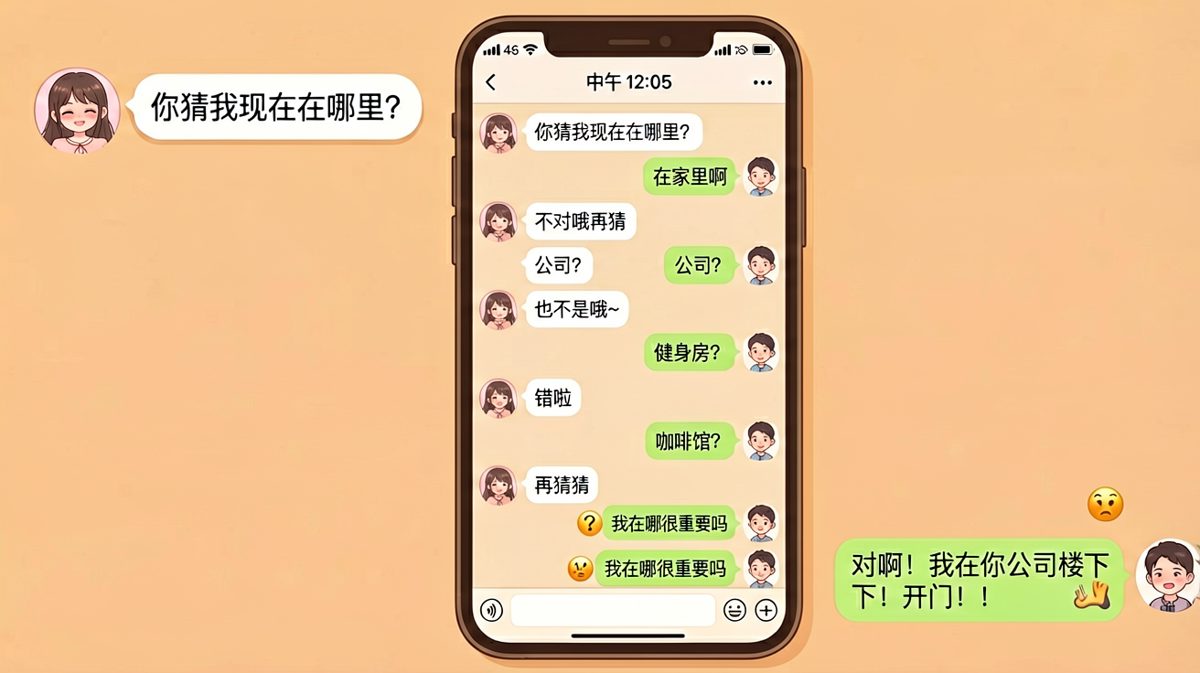 让男生猜地点的终极测试，他全错