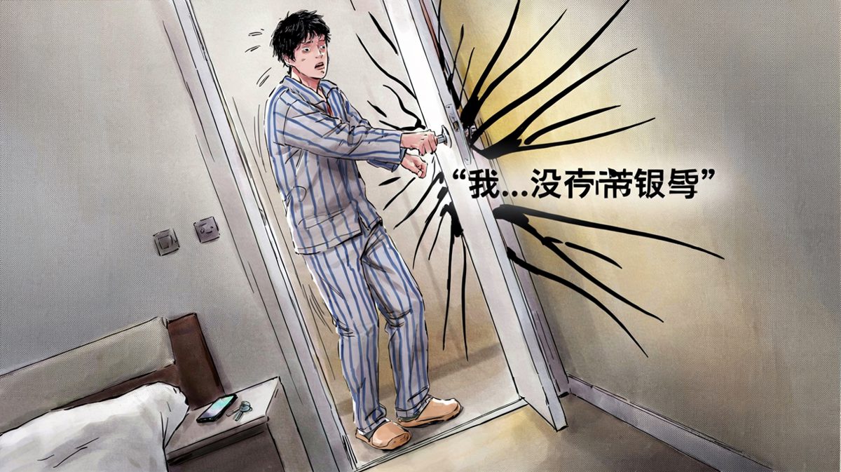 全副武装冲出门，结果忘了拿手机和钥匙……