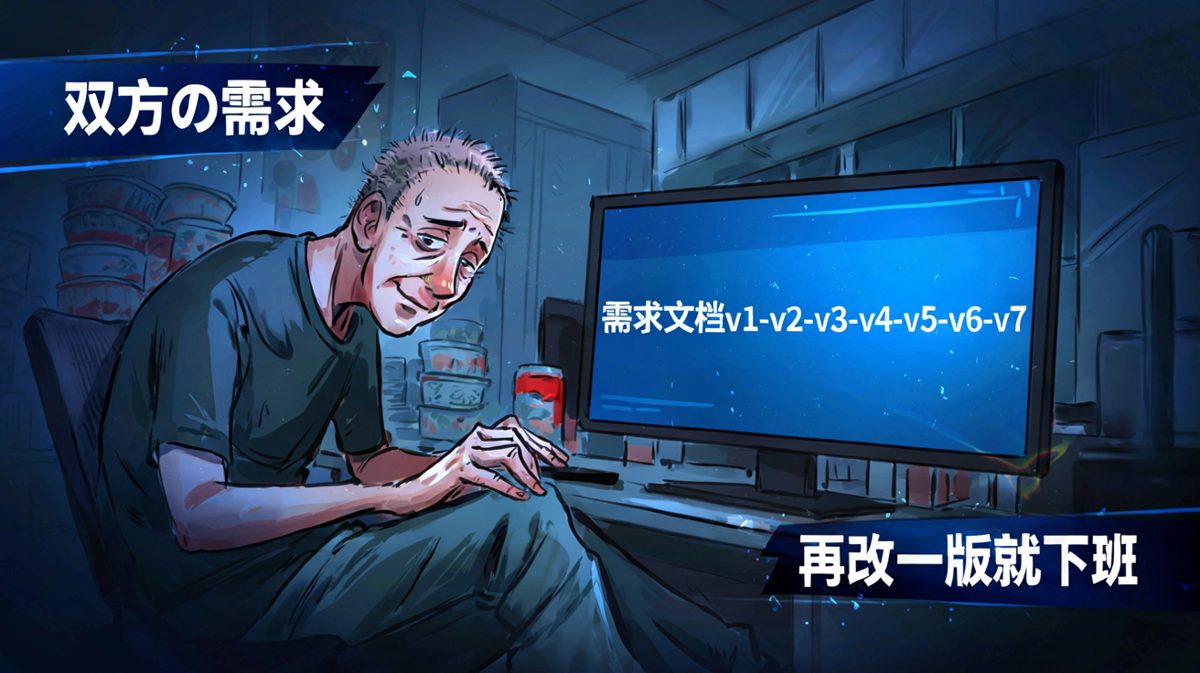 程序猿面对无限修改需求时的集体崩溃