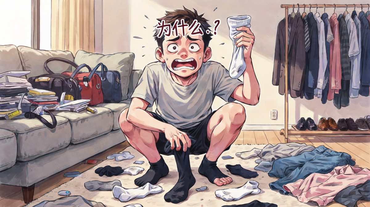找袜子找到怀疑人生，黑配白也是没谁了
