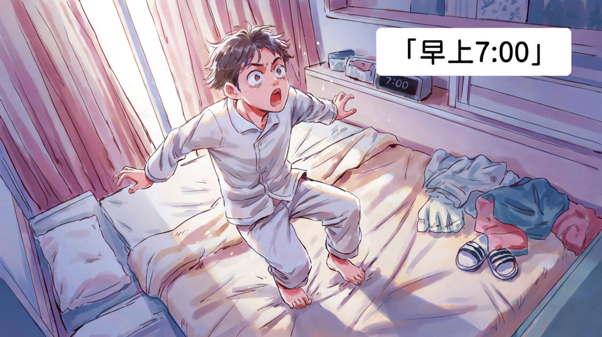 闹钟响了！要迟到了！