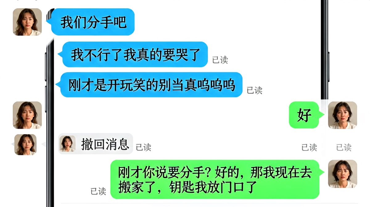 一句'分手吧'，男生真的会连夜搬家