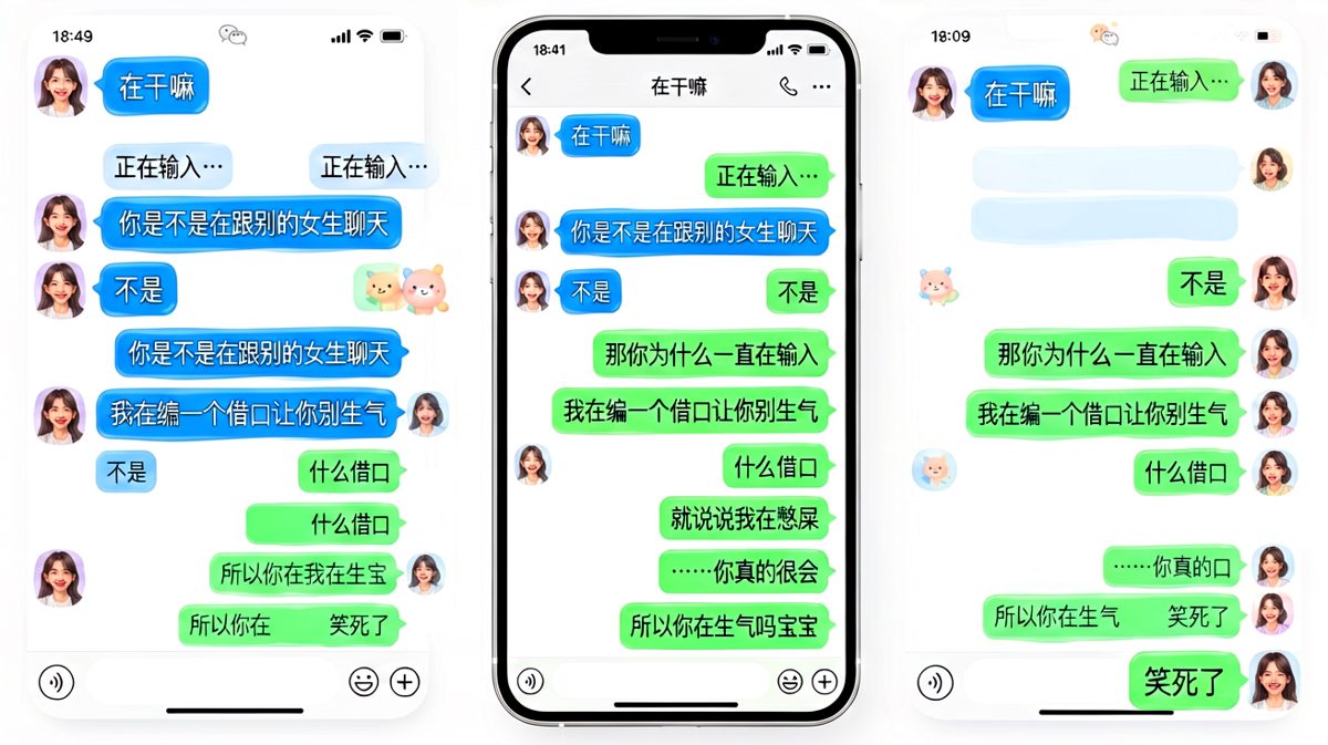 正在输入五分钟，结果男生在认真憋屎找借口