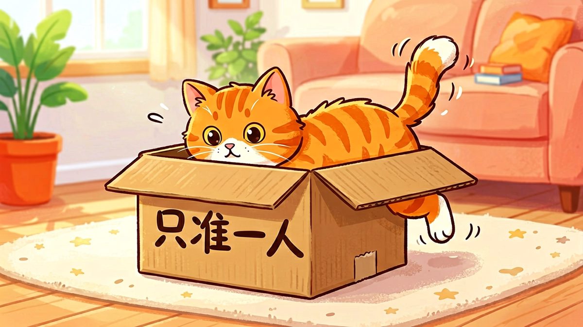 橘猫：只要我够努力，这个箱子就是为我量身定做的！