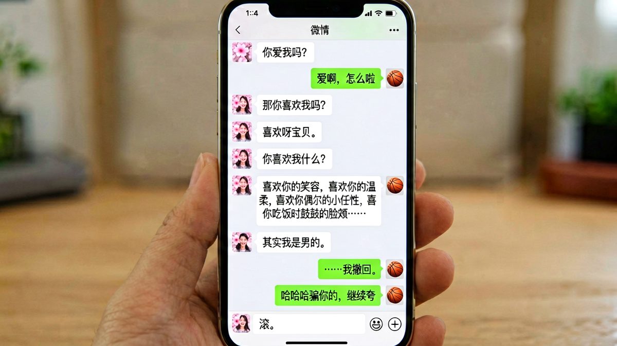 深情告白被一句玩笑打断