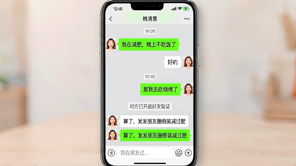 说减肥却在发朋友圈，女生的反差萌操作