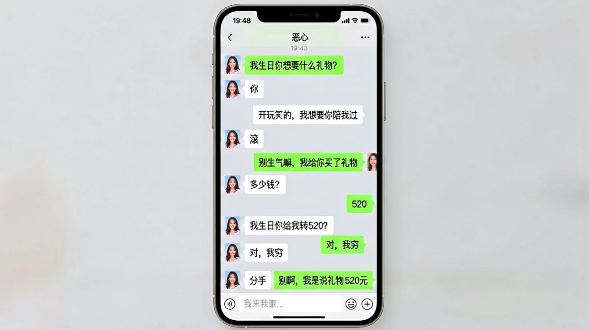 直男的'我'字差点让他失去爱情
