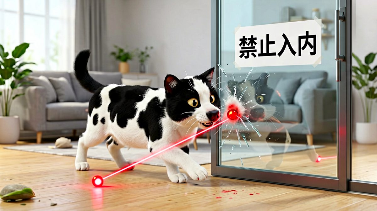 激光红点赢了，玻璃门也赢了