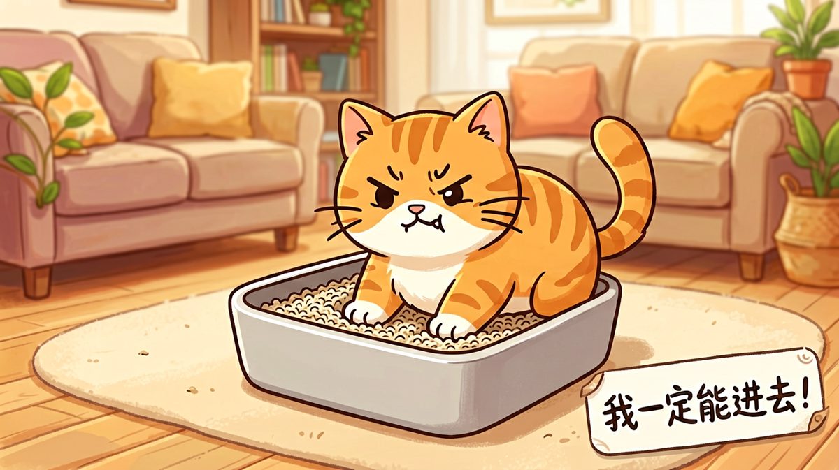 猫咪坚信只要头进去了，整个身体就会自动跟上。