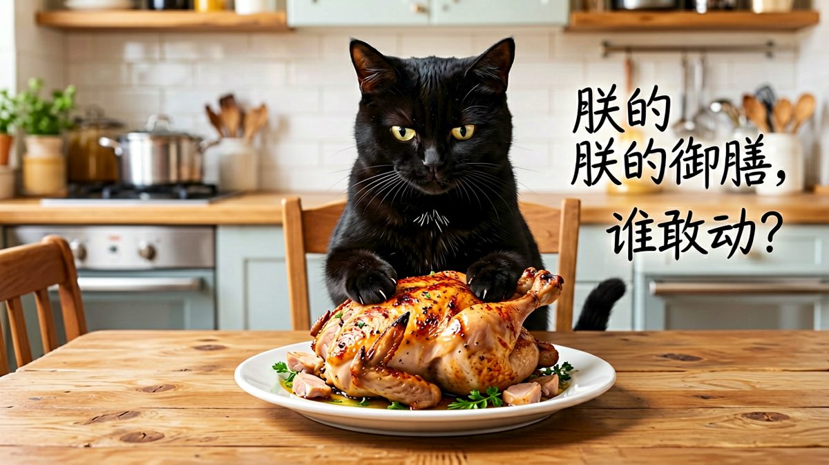 猫咪：这桌菜没有朕的允许，谁都不许吃。