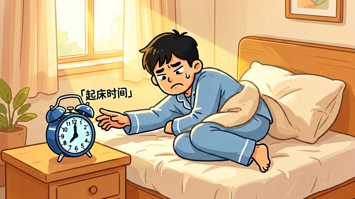 闹钟响起，第一回合：手比脑子快，一巴掌拍掉