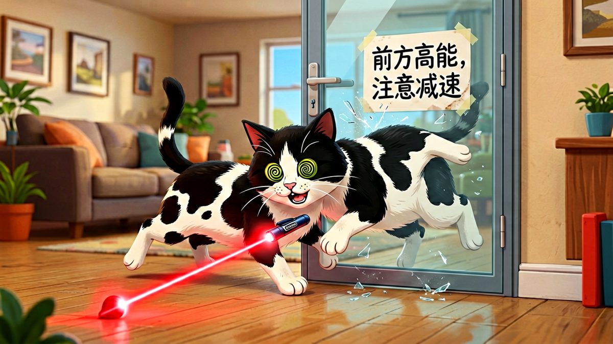 猫：这人类故意的吧！这地面怎么还会反？