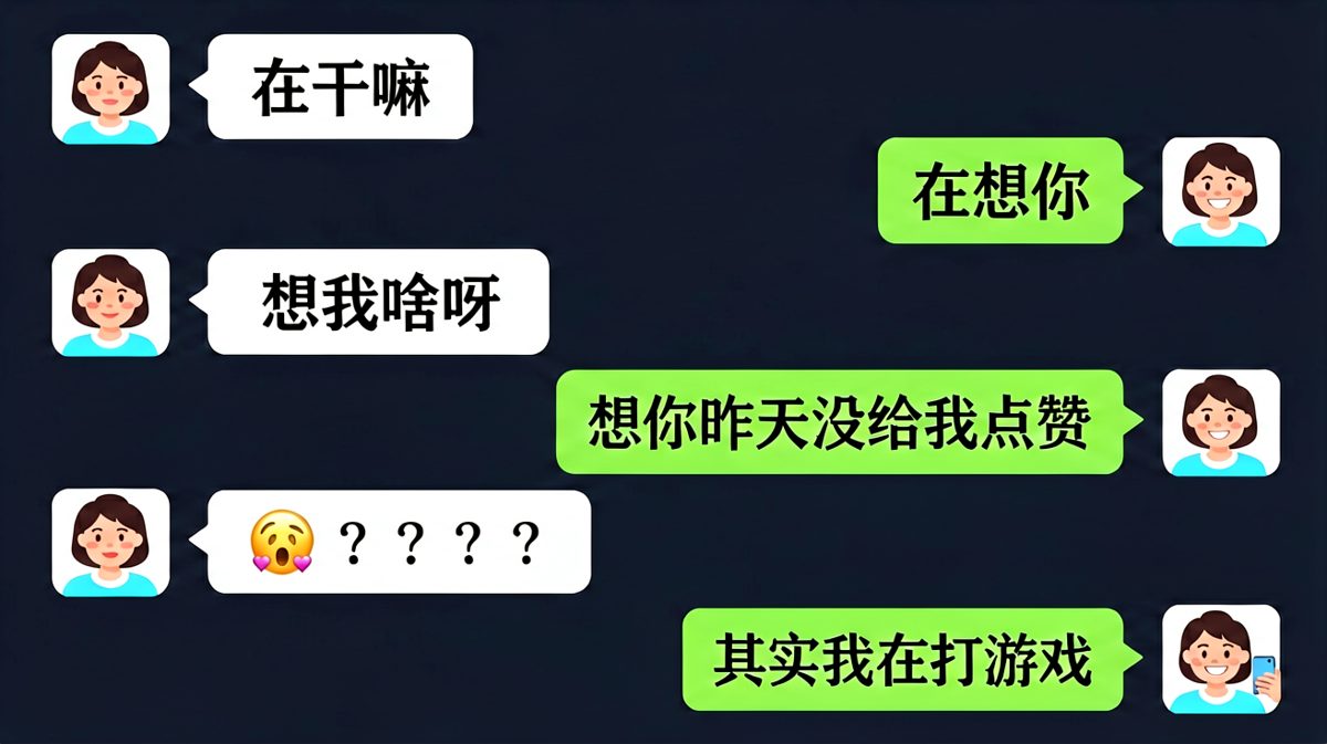 男生用情话套路女生，结果只是为了打游戏