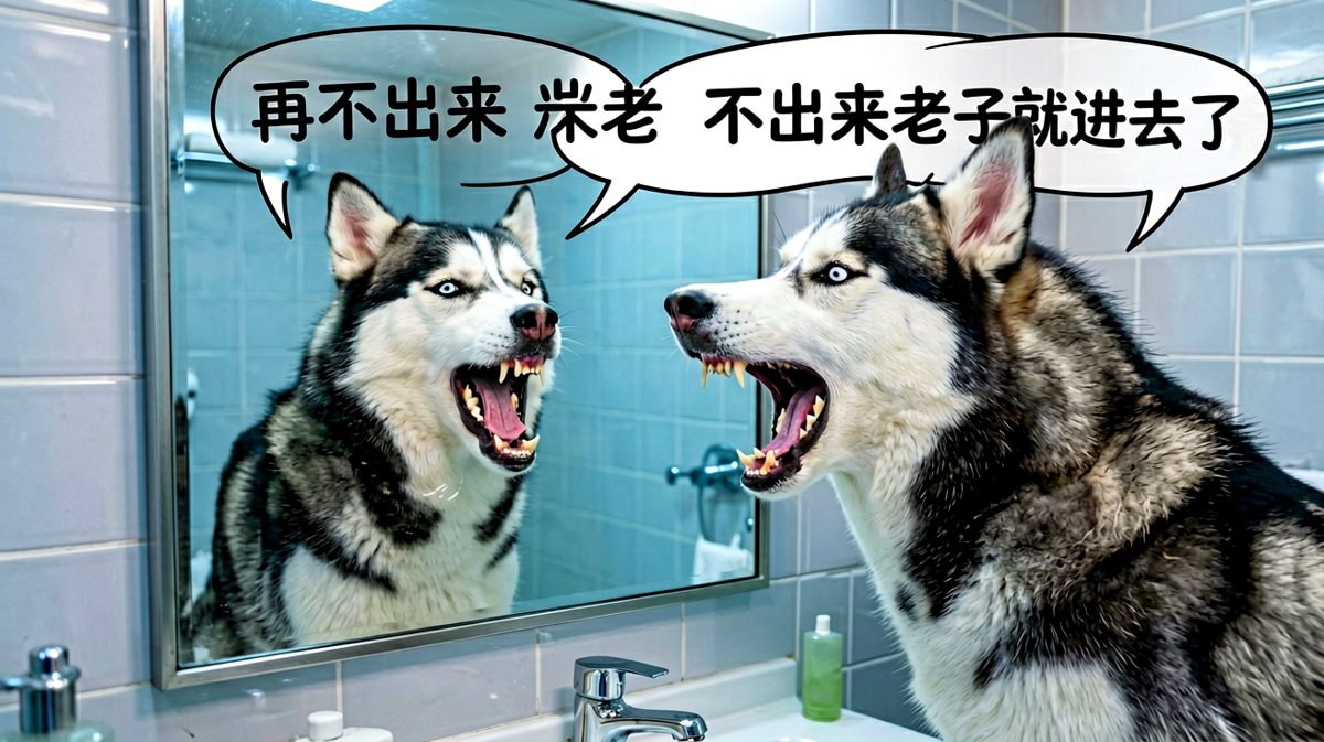 狗：镜子里那只狗也太嚣张了！