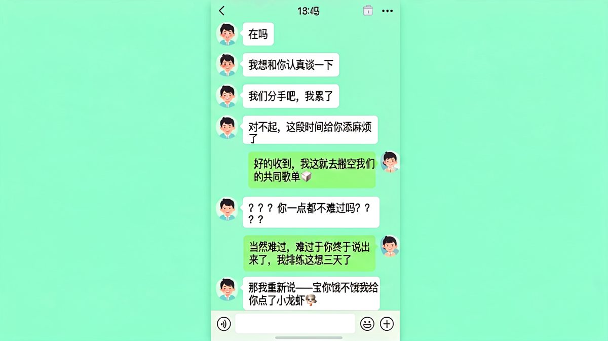 假装提分手试探男友，结果他自己也排练了三天