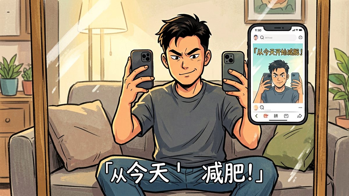 发完朋友圈，感觉自己已经瘦了十斤。