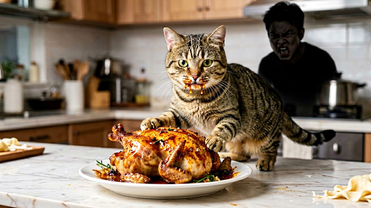猫：是你先开门的，我只是帮你尝尝咸淡