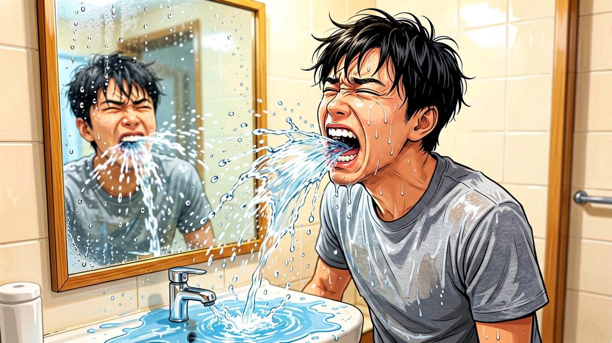 格子三：漱口水喷了一脸