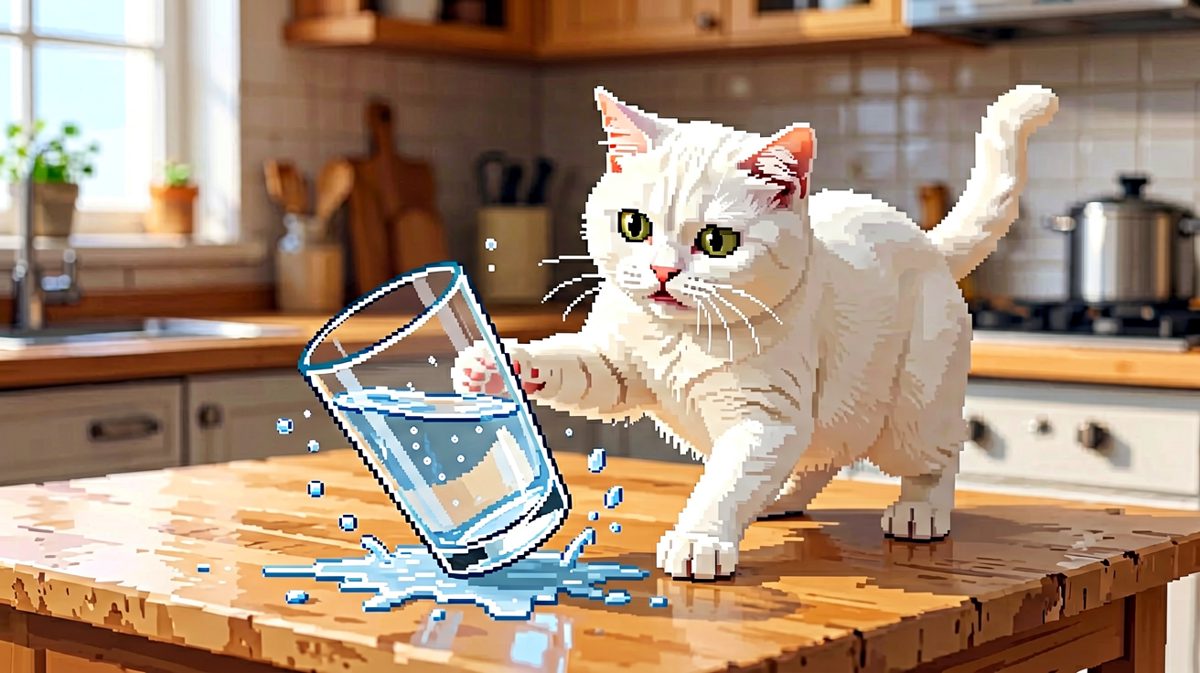 猫：不是我，是杯子先动手的。
