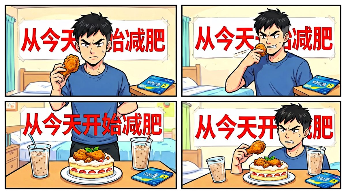 第一天立flag，眼神坚定要减肥