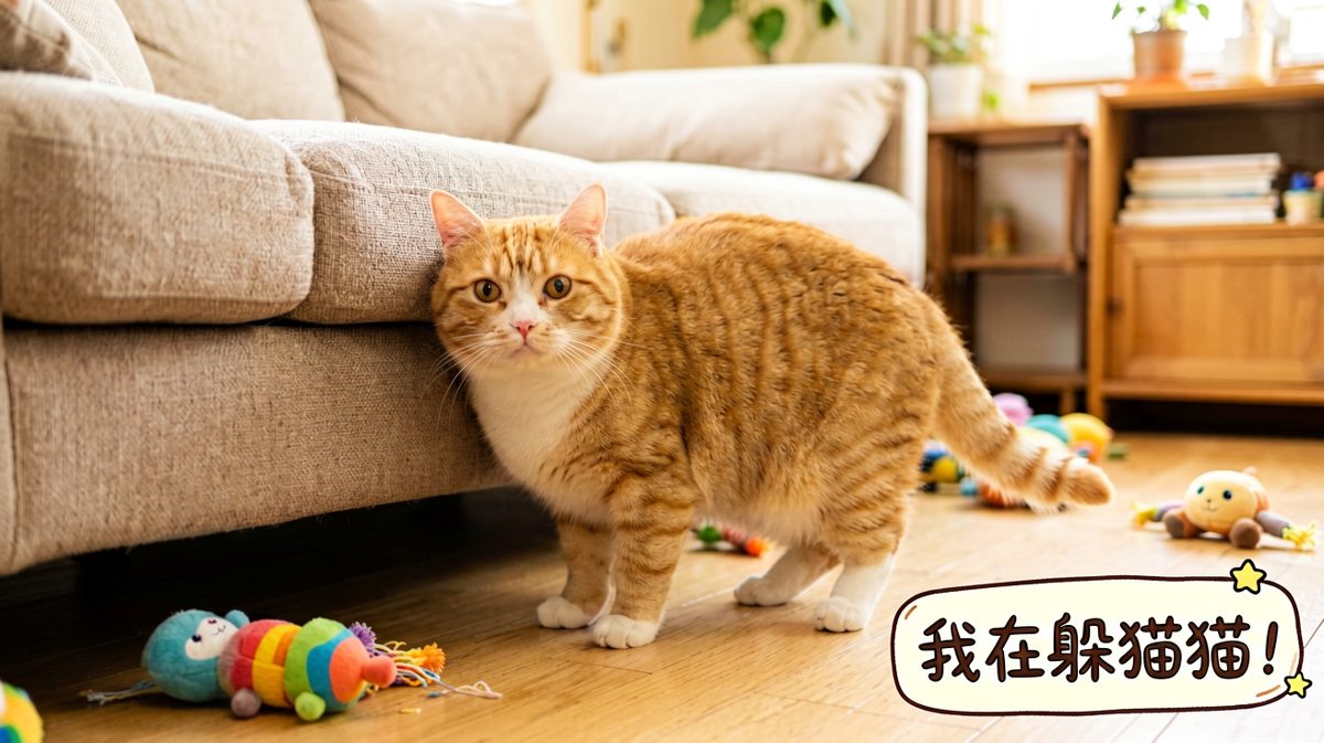 猫：只要我看不见你，你就看不见我~