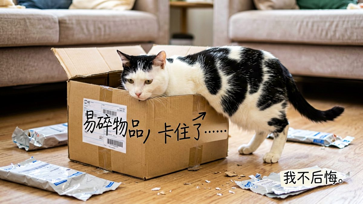 猫：只要我够圆，就能塞进所有盒子！