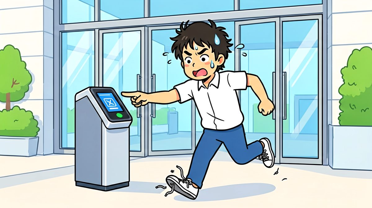 终于赶到公司！今天绝对不会再迟到了！