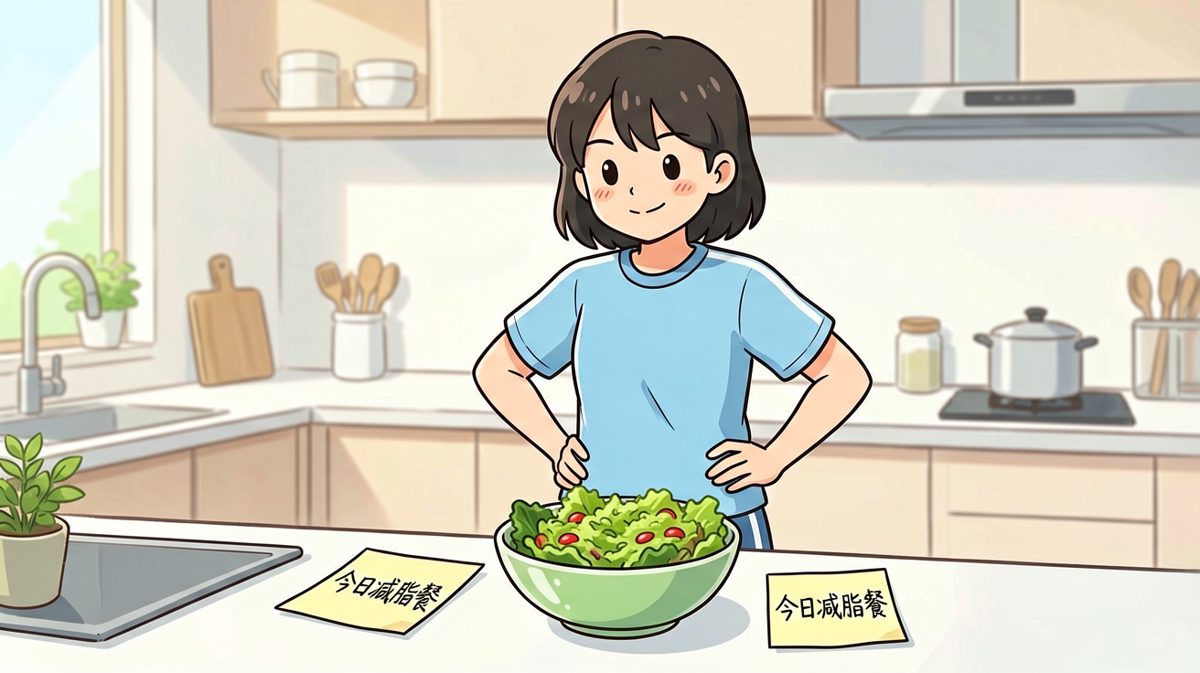 决心满满，立志今天只吃沙拉！