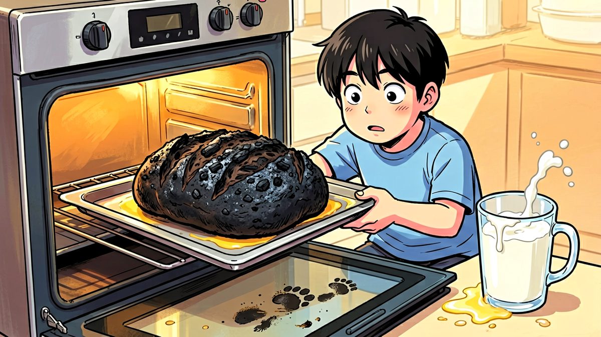 面包也烤成了碳……今天到底怎么了