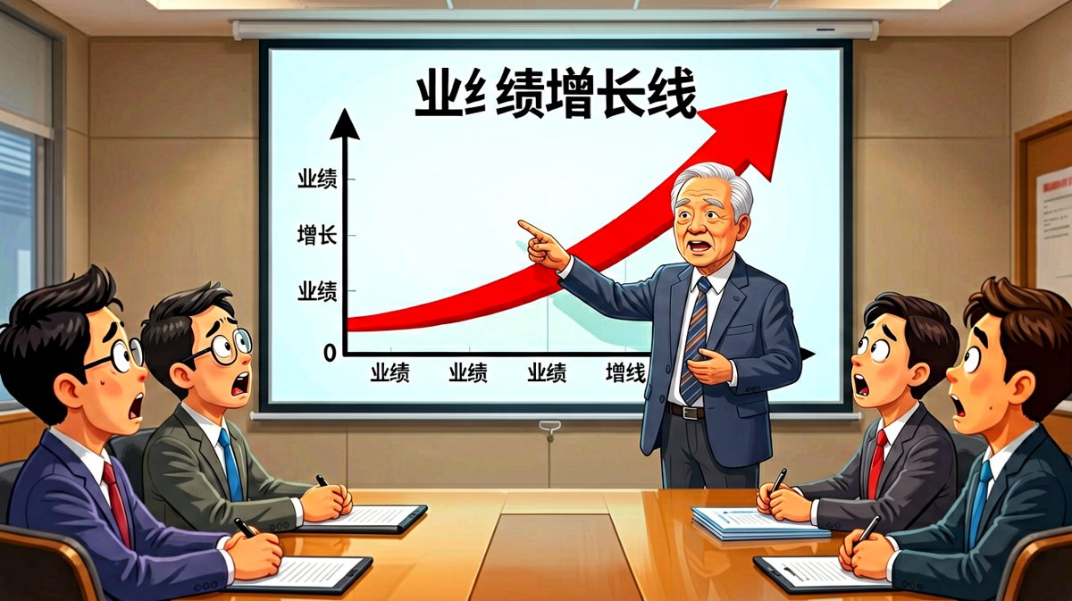老板：今年我们的目标很简单。员工：提升50%业绩？老板：不，把那个'难'字去掉，目标就简单了——'提升业绩'。