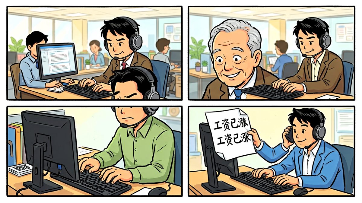 老板：我特意来告诉你，公司给大家涨工资了！员工：真的吗？老板：真的。员工：那您先欠着，我先欠着，咱们互相成就。