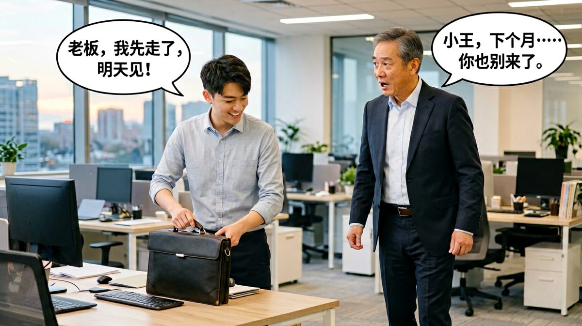 员工提前一分钟走人，老板当场让他'提前一年走人'。