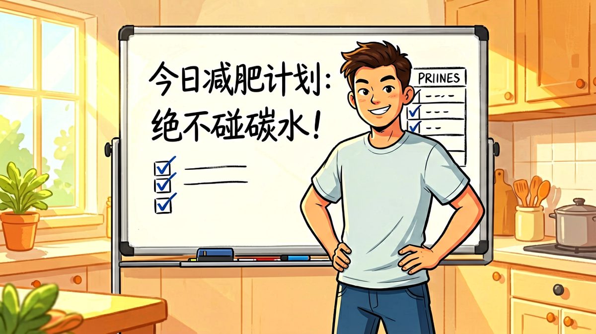 早上信心爆棚，立下宏伟减肥誓言