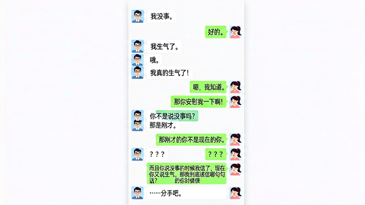 我说没事是真的，说你信了也是真的