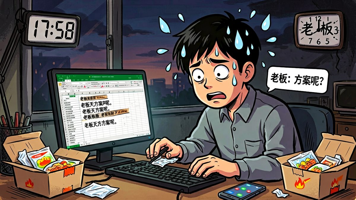 第四格：摸鱼一时爽，加班火葬场
