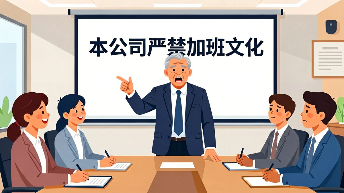 老板：我们公司绝不提倡加班！员工：（集体感动）老板英明！