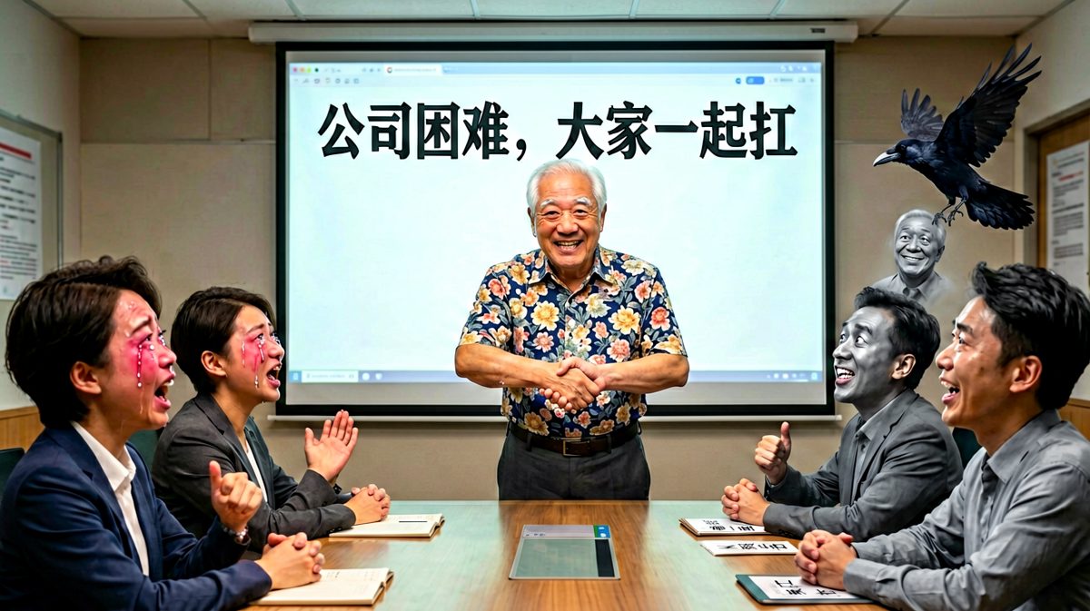 老板说大家一起扛，翻到下一页才发现是从员工工资里扣