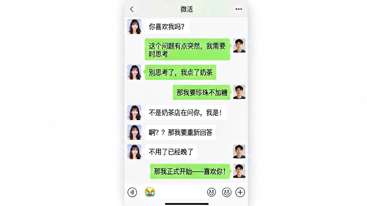 把喜欢当奶茶店订单，直男式误解爆笑全场