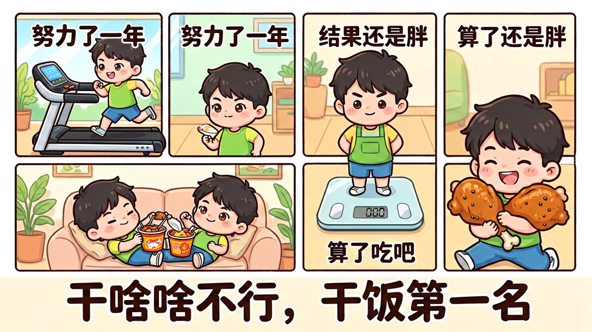 努力不一定成功，但吃饭一定快乐