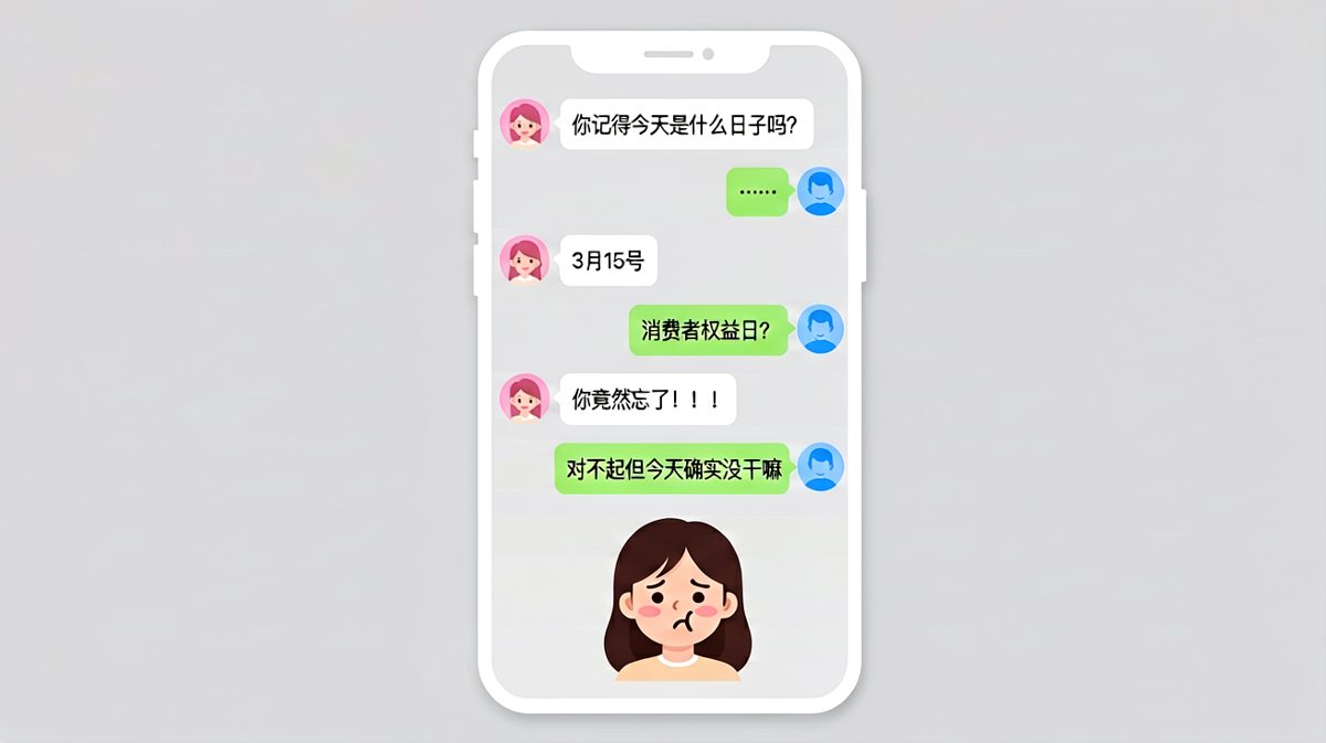 男生精准踩雷，消费者权益日成了爱情审判日。