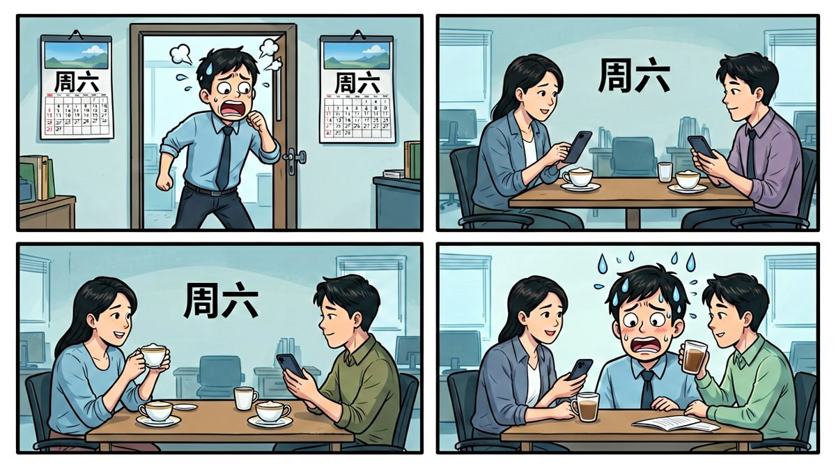 主角到公司才发现——今天其实是周六！