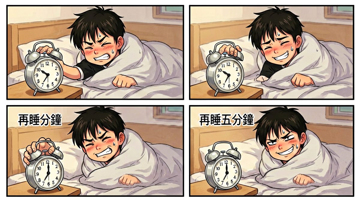 第二格：五分钟后再说……就五分钟……