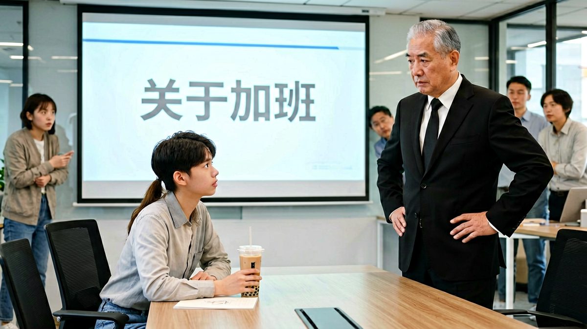 员工主动提起加班，老板愣了：「你要自觉加班？」员工回答：「不是，我奶茶洒了，正在申请报销。」