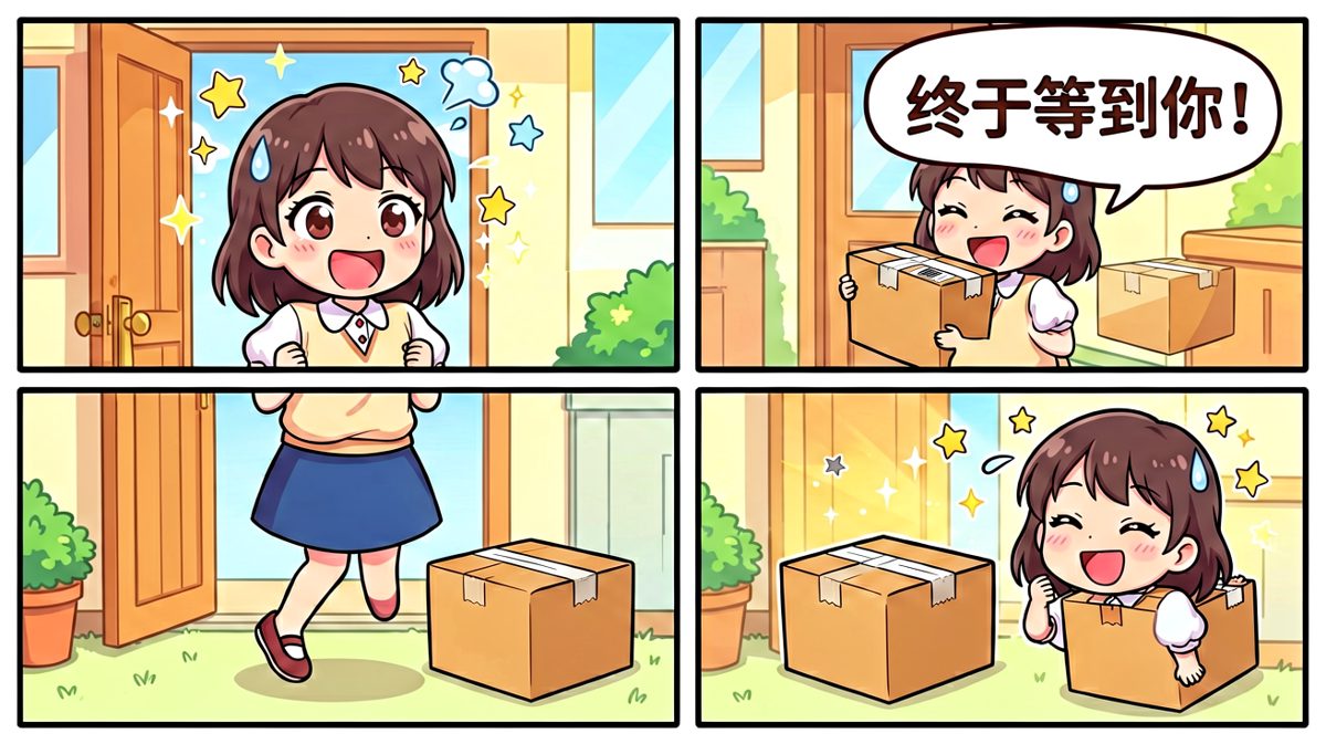 快递一到，小美开心到膨胀