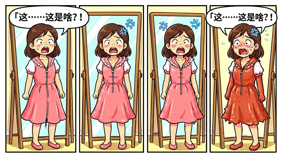 试穿后发现裙子完全不一样，崩溃中