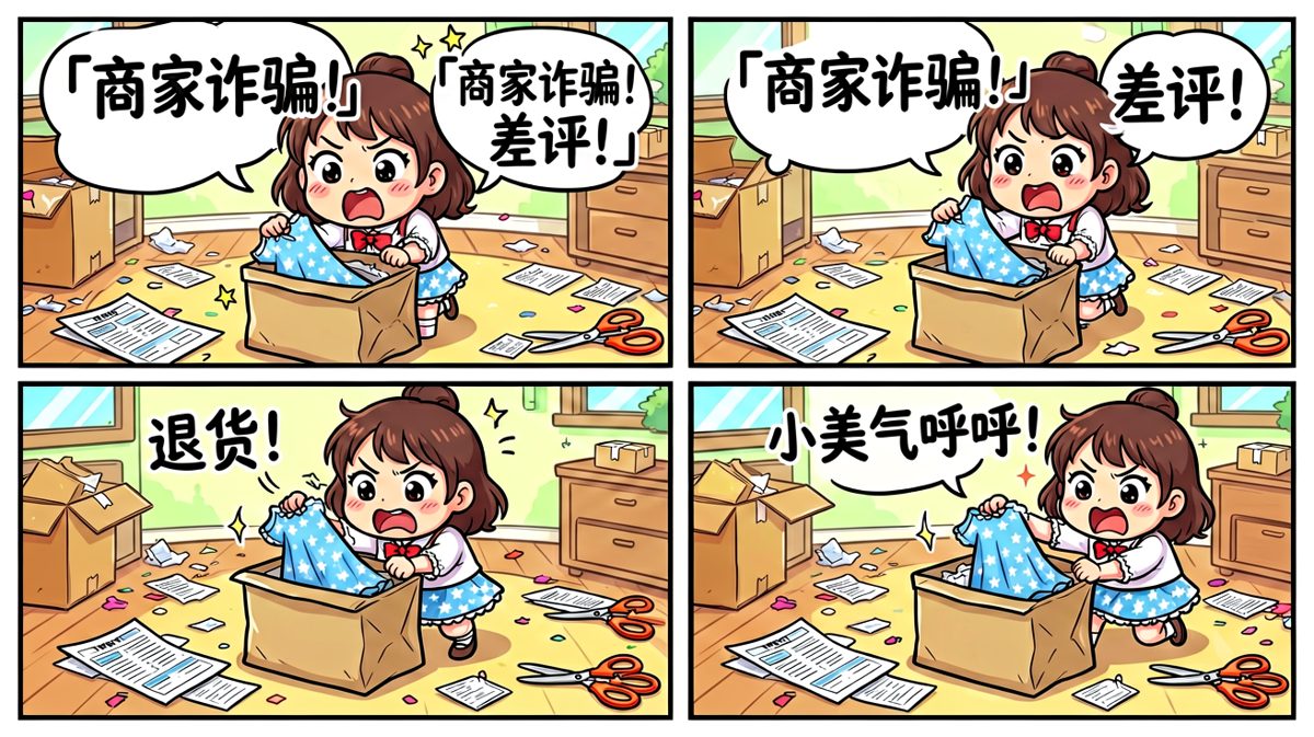 小美含泪退货，立志下次只看本地店