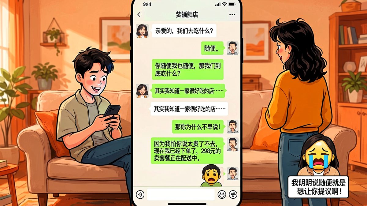 随便是女朋友最难答的问题，随便之后还有更离谱的。