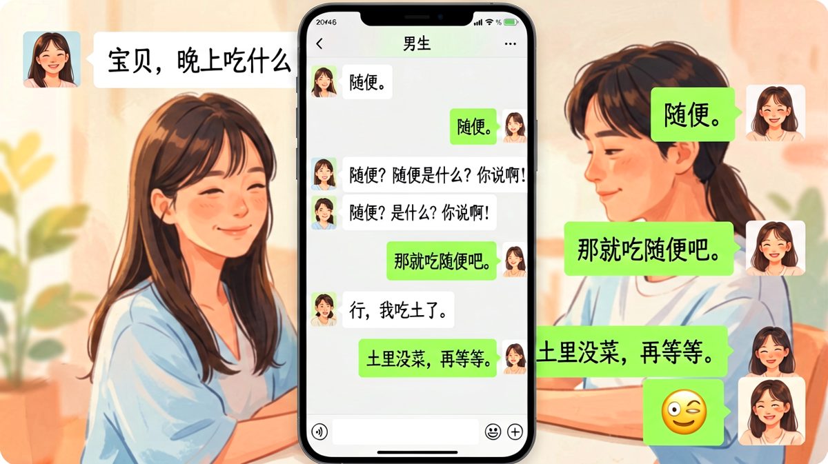 男生一句随便把女生逼到吃土，反转在于他真的只吃土。