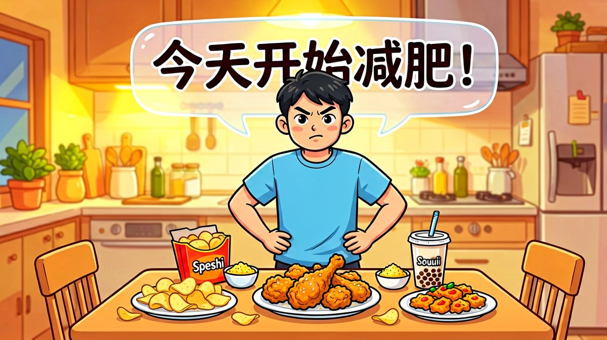 立志减肥的我信誓旦旦扔掉零食